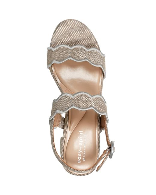 Easy Spirit Metallic Daana Block Heel Slingback Sandals