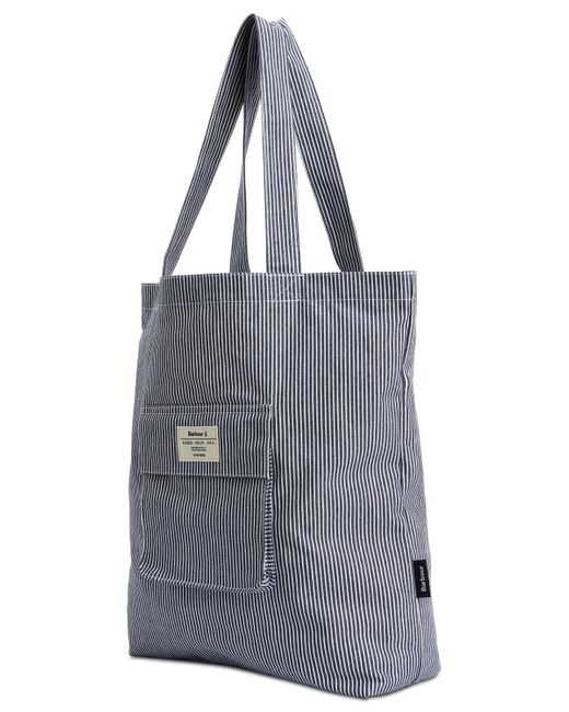 Barbour Gray Tynedale Stripe Tote Bag for men