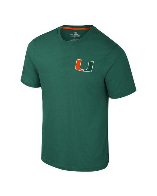Colosseum Athletics Green Miami Hurricanes Logo Lockup Active Blend T-shirt for men
