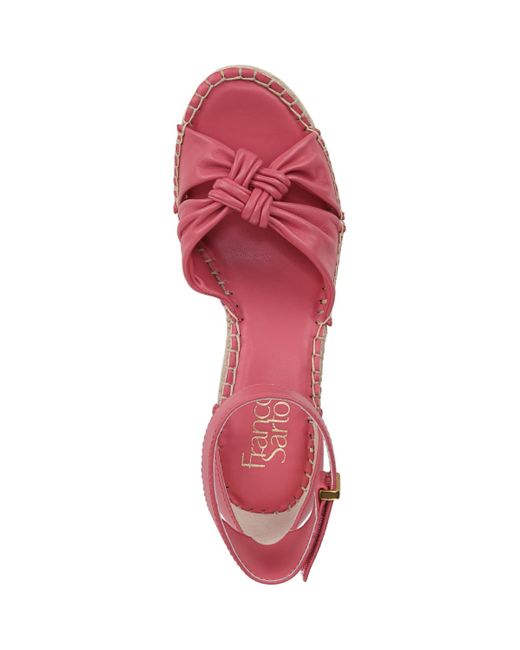 Franco Sarto Pink Clementine Open Toe Espadrille Wedge Sandals