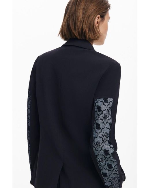 Desigual Blue Patchwork Blazer