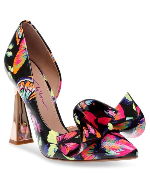 Betsey Johnson Red Nobble-p Floral Sculpted Bow Pumps