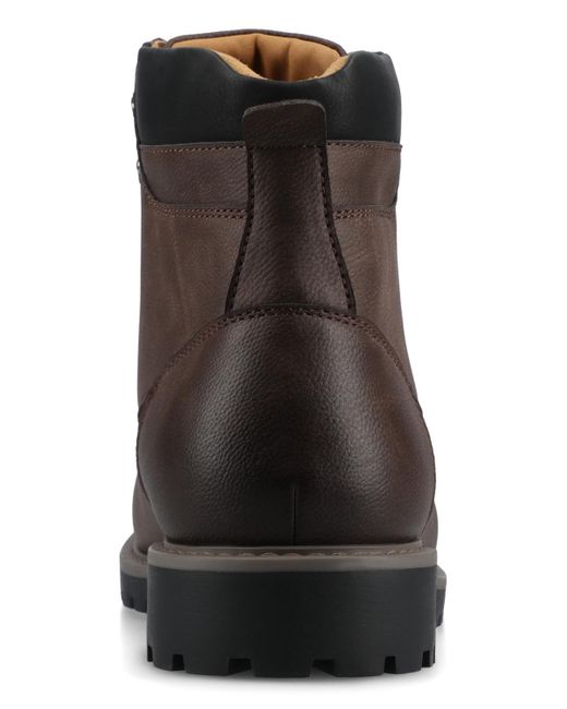 Vance Co. Brown Rogue Round Toe Work Ankle Boots for men