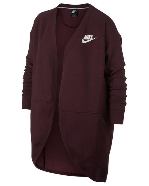 Nike Purple Plus Size Sportswear Rally Fleece Open Cardigan