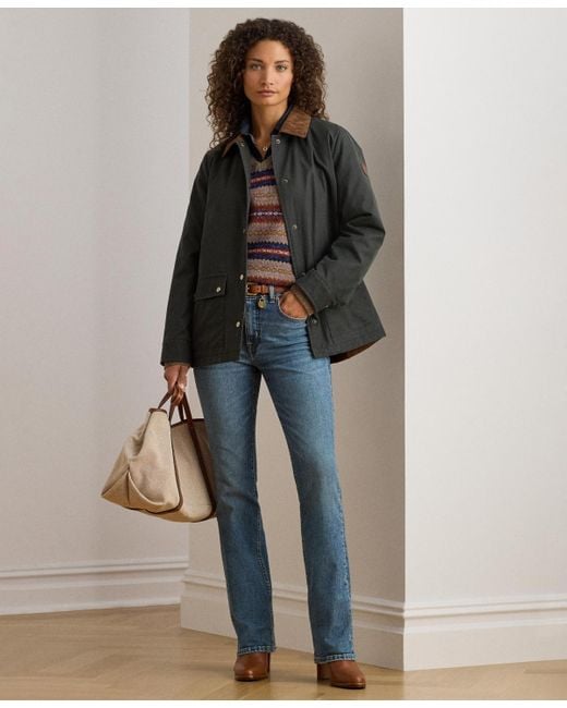 Ralph Lauren Brown Cord-collar Waxed Jacket