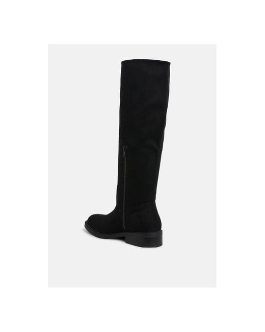 LONDON RAG Black Chiru Round Toe Microfiber Calf Boots