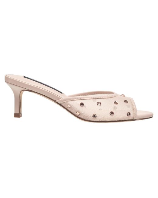 French Connection Pink Rochelle Mesh Kitten Heel