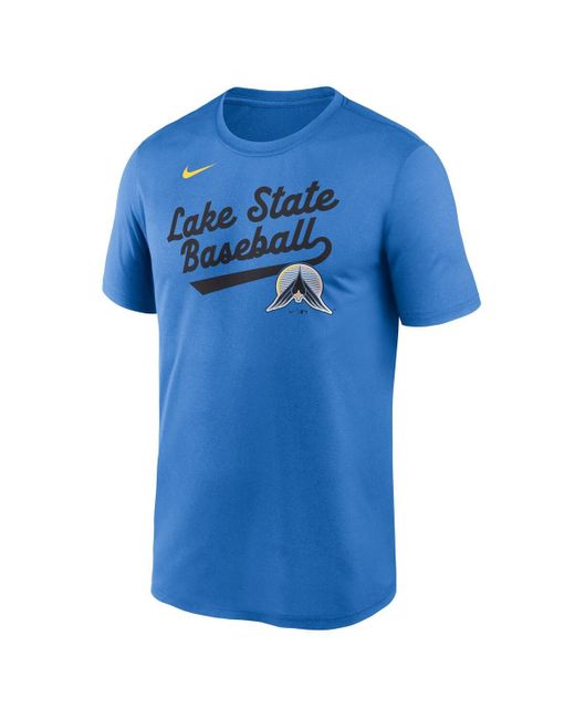 Nike Blue Minnesota Twins 2025 City Connect Team Phrase Script Legend Performance T-shirt for men