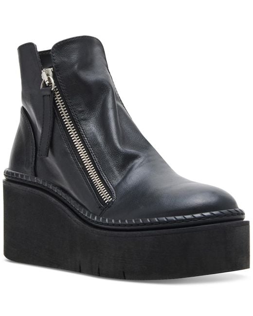 Steve Madden Black Drift Platform Wedge Booties
