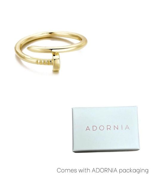 Adornia Metallic Plated Nail Ring