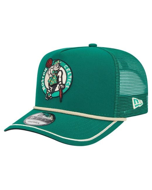 KTZ Boston Celtics Vintage Team Rope A-frame 9fifty Snapback Hat in