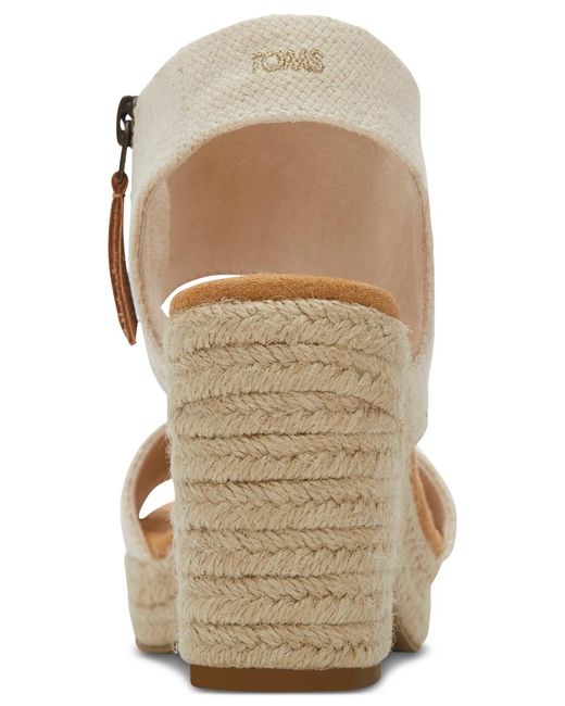 TOMS Natural Majorca Open Toe Slingback Platform Sandals