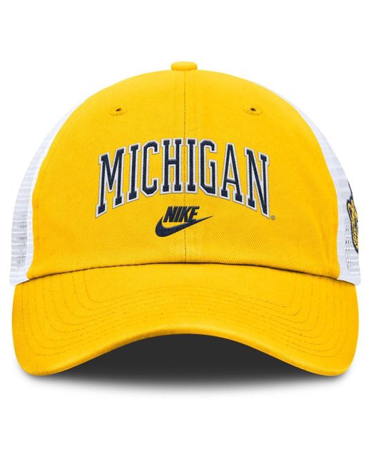 Nike Yellow Michigan Wolverines Club Legacy Adjustable Trucker Hat for men