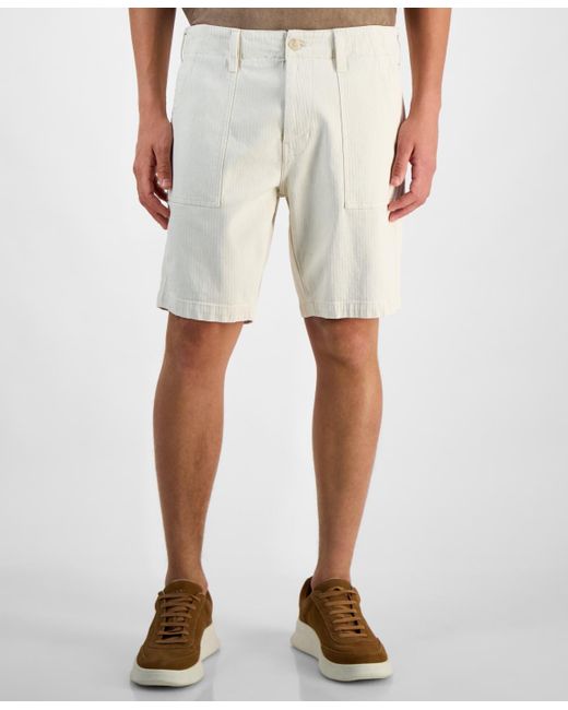 Guess Natural Herringbone Utility Shorts for men
