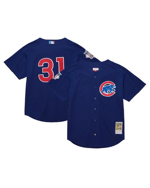 Mitchell & Ness Blue Mitchell Ness Greg Maddux Chicago Cubs Cooperstown Collection 2005 Batting Practice Jersey for men