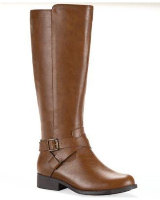 Style & Co. Brown Style Co Margoo Riding Boots Regular Wide Calf Macys Exclusive