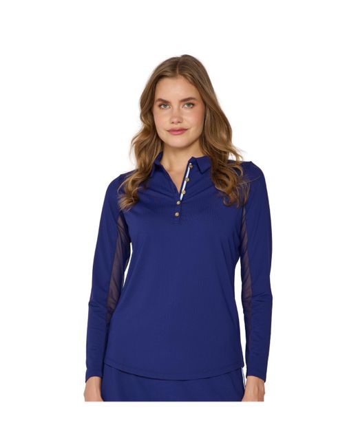G Lifestyle Clothing Blue G Lifestyle Long Sleeve Polo