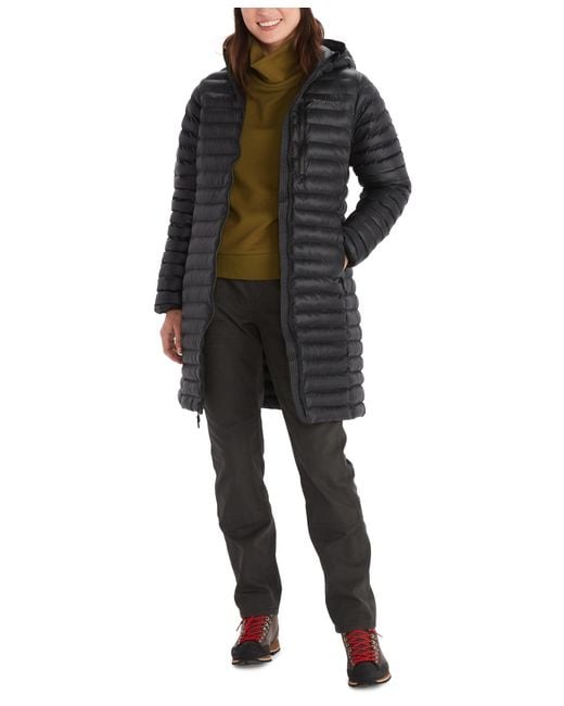 Marmot Black Echo Featherless Hooded Long Jacket
