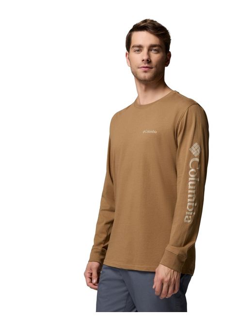 Columbia Brown Fundamental Graphic Long-sleeve T-shirt for men