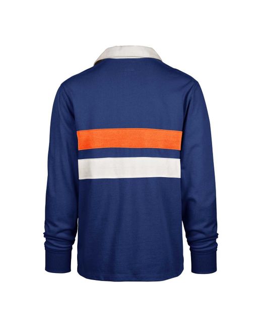'47 Blue Florida Gators Clubhouse Knox Thames Long Sleeve Rugby Polo Shirt for men