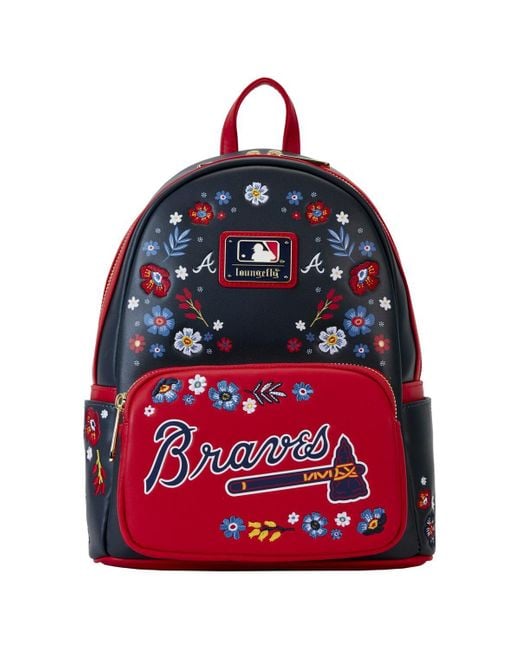 Loungefly Red Atlanta Braves Floral Mini Backpack