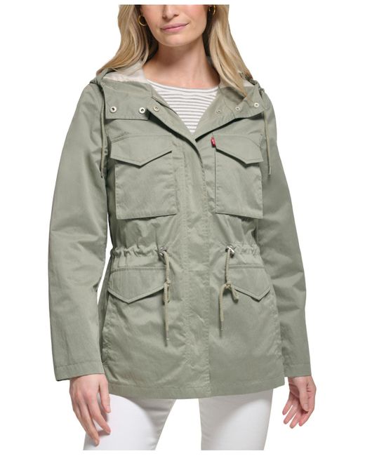 Levi's Drawcord-waist Hooded Utility Jacket in Gray | Lyst