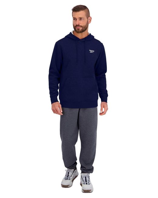 Reebok Blue Kangaroo Pocket Hoodie for men