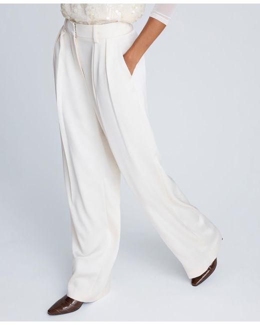 Kenneth Cole White Double Pleated Wide Leg Pants