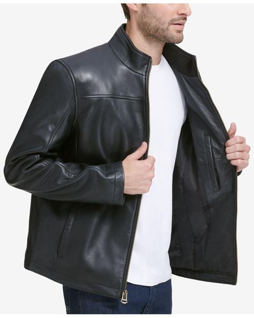 Cole Haan Leather Jacket in Black for Men - Save 33% - Lyst