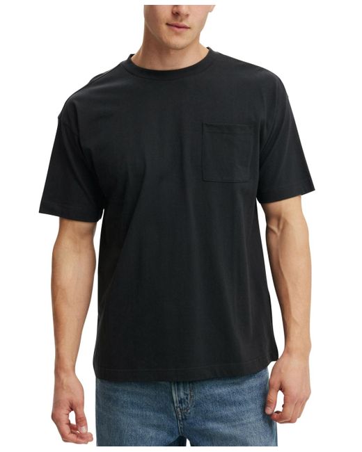 Cotton On Black Box Fit Pocket T-shirt for men
