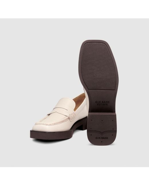 G.H.BASS White Bowery Square Toe Loafer