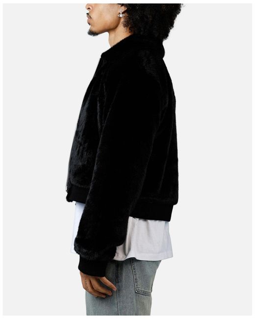 MNML Black Night Wolf Faux Jacket for men