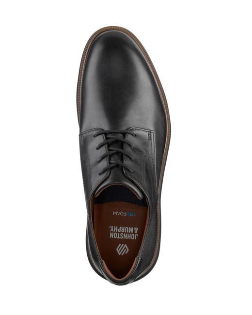 Johnston & Murphy Black Larkin Plain Round Toe Shoes for men