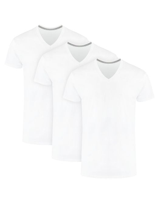 Hanes White Ultimate V-neck Undershirt for men