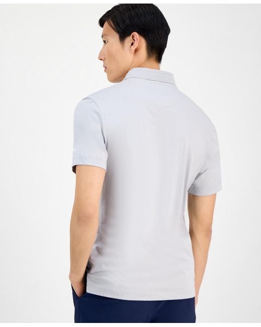 Alfani White Regular-fit Mercerized Polo Shirt for men