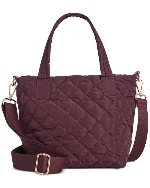 INC International Concepts Purple Small Breeah Quilted Tote