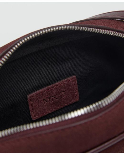 Mango Purple Suede Leather Shoulder Bag