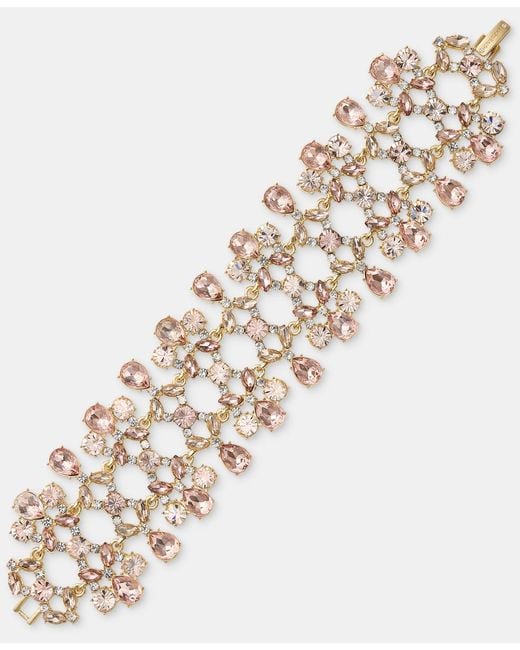 Givenchy Metallic Crystal Cluster Statement Bracelet