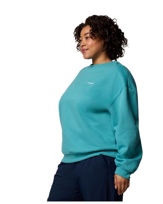 Columbia Blue Plus Size Aldermore Crewneck Sweatshirt