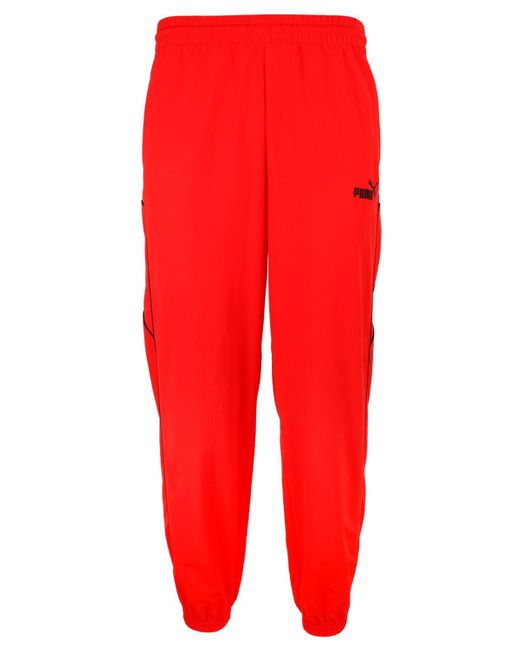 PUMA Men's Red Sport Woven Regular Fit Pants