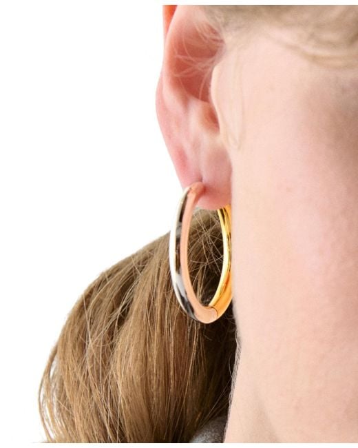 Kate Spade Metallic Gold-tone Interlock Tortoise Medium Hoop Earrings