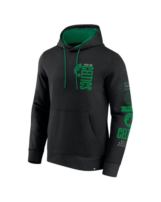 Fanatics Green Black Boston Celtics Game Time Crossover Pullover Hoodie for men