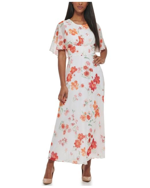 Calvin klein sales floral long dress