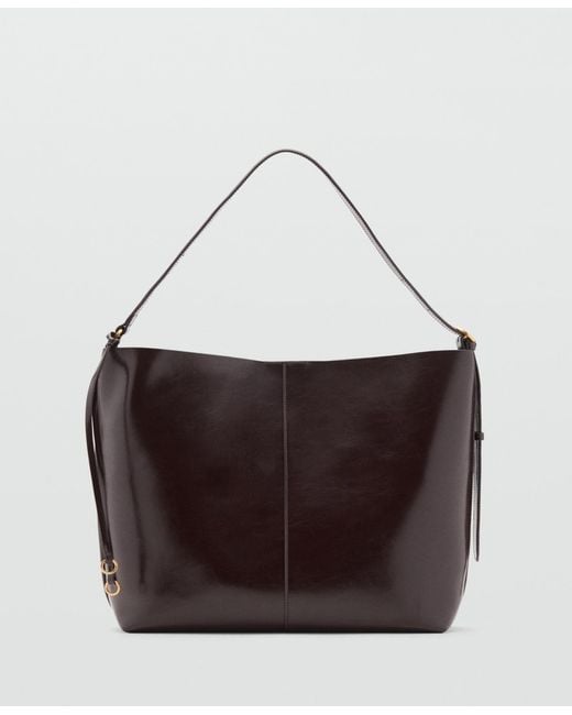 Mango White Shiny Shoulder Bag