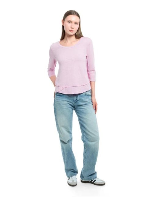 Wilt Purple Clothing 3/4 Sleeve Mock Layer Tee