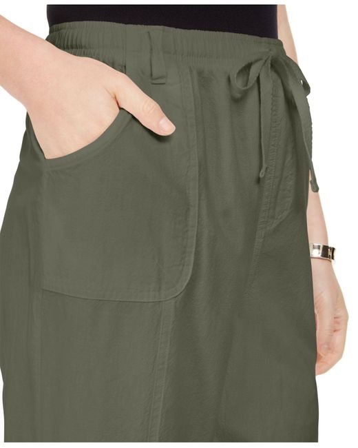 Karen Scott Cotton Capri Pull-on Pants, Created For Macy's in Green - Lyst