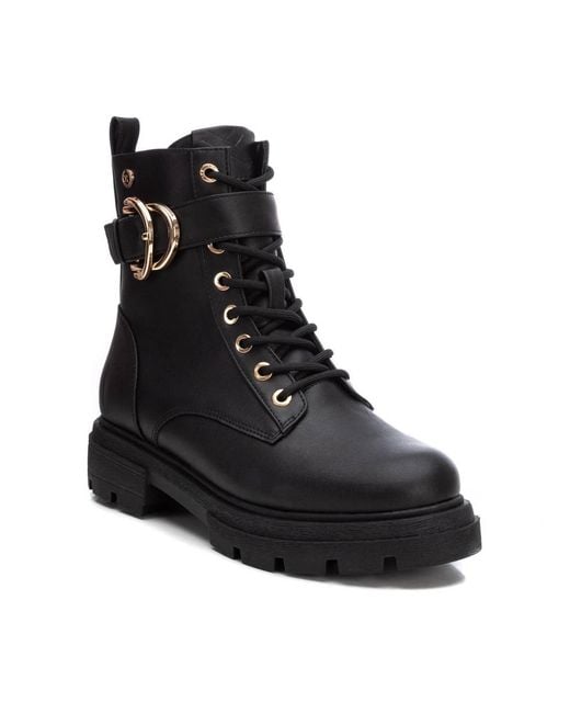 Xti Black Combat Booties By