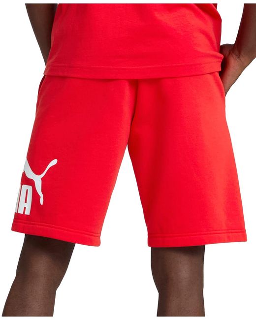 PUMA Red Logo Drawstring Shorts for men