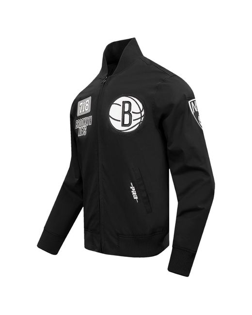 Pro Standard Black Brooklyn Nets Area Code Twill Full-zip Jacket