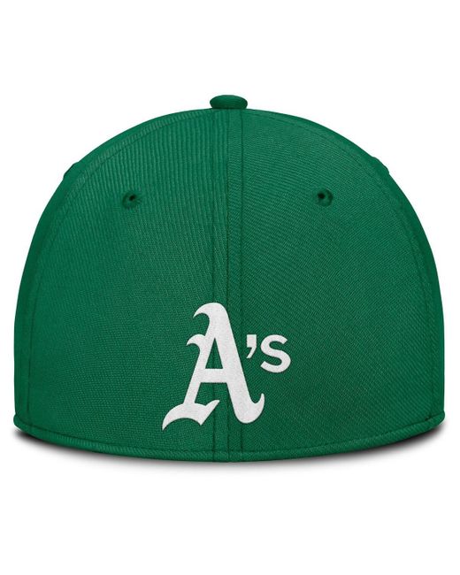 Nike Yellow Green/gold Oakland Athletics Rise Swoosh Performance Flex Hat for men
